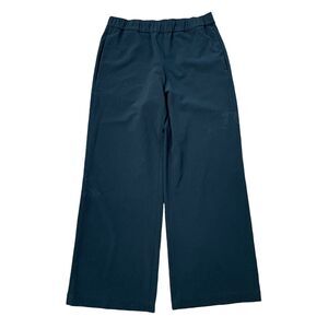 Lands End Sz 8P 8 P Pants Mid Rise Wide Leg Black Elastic Waist Pull On Women’s